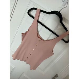 Guess women’s pink ribbed tank large